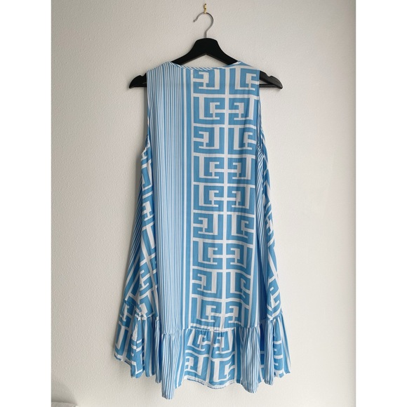 Elsta by CSN Greek Geo Mini Dress // Blue - Picture 4 of 6
